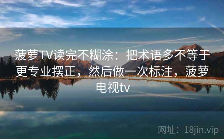 菠萝TV读完不糊涂：把术语多不等于更专业摆正，然后做一次标注，菠萝电视tv